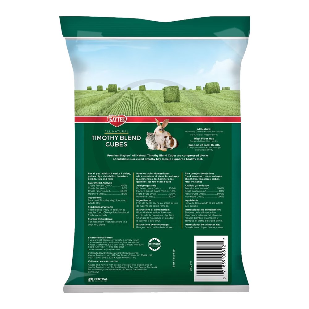 Kaytee Timothy Hay Blend Cubes for Small Animals 1-lb