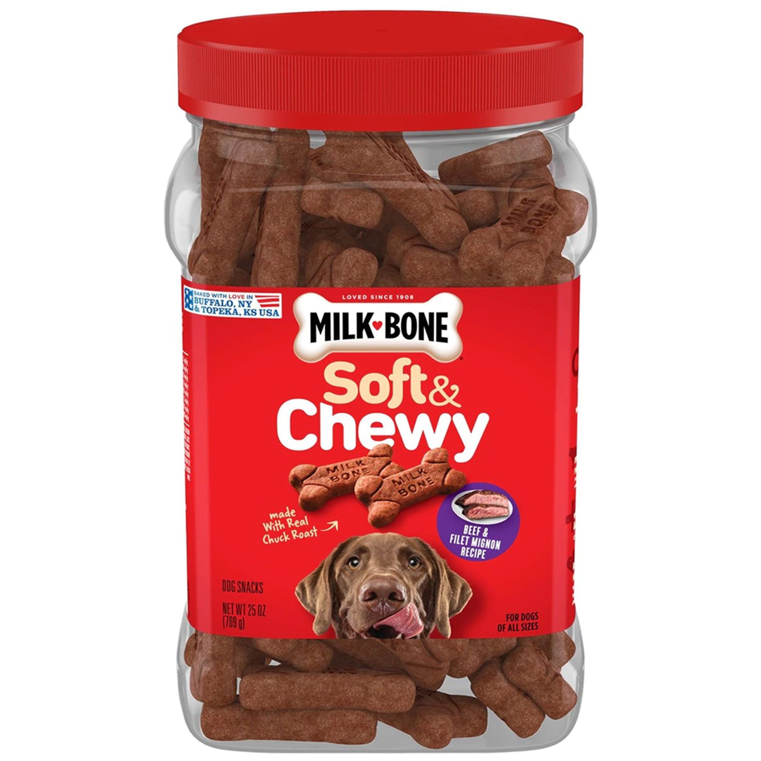 Milk-Bone Soft & Chewy Beef & Filet Mignon Dog Treats 25-oz