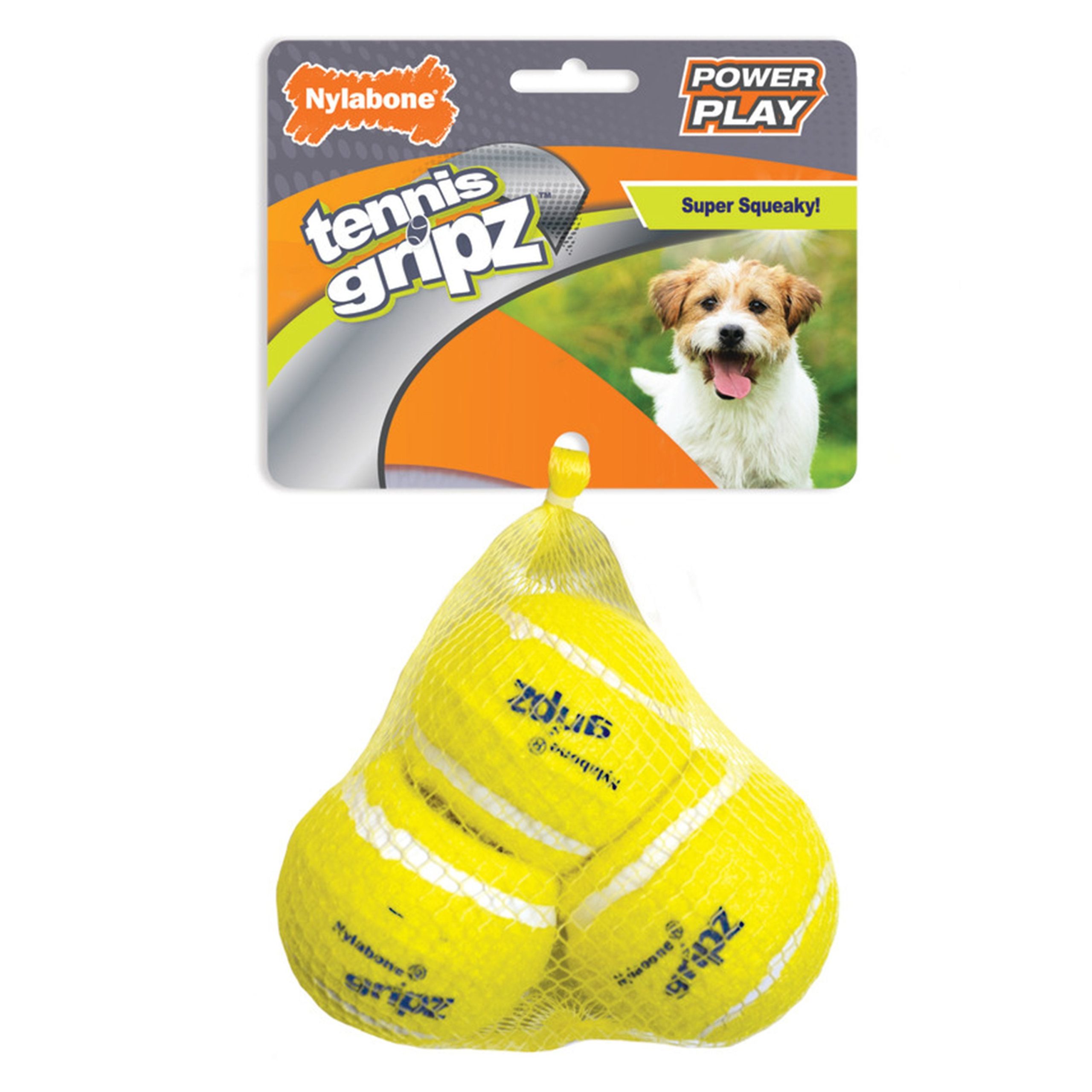 Nylabone Power Play Tennis Gripz Balls Dog Toy Medium/Wolf – Up To 35 lbs