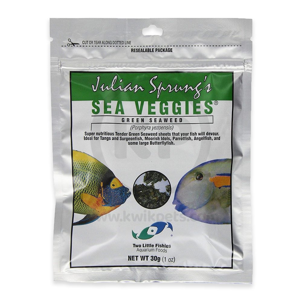 Two Little Fishies Julian Sprung’s Seaveggies Green Seaweed Fish Food 1-oz