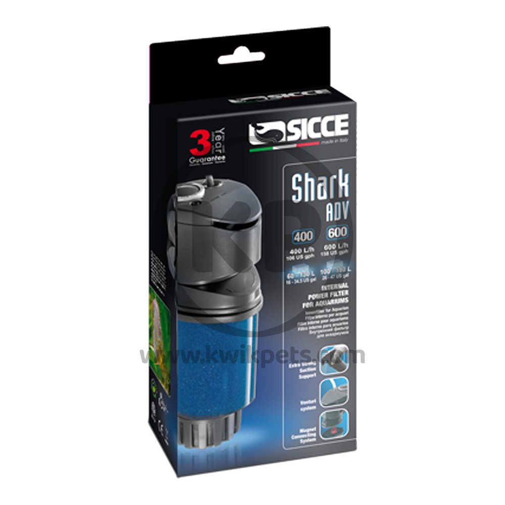 Sicce SHARK ADV 600 Internal Filter for Aquarium 158 GPH