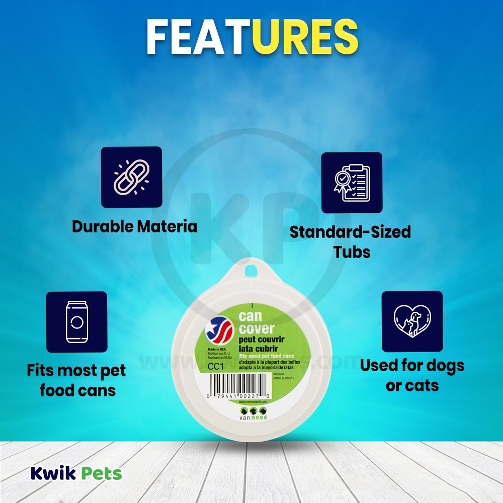 Van Ness Plastics Pet Food Can Cover White