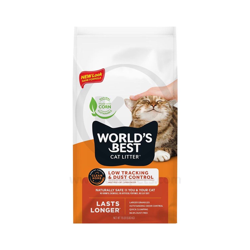 World’s Best Cat Litter Low Tracking & Dust Control Multiple Cat Unscented Formula 15-lb