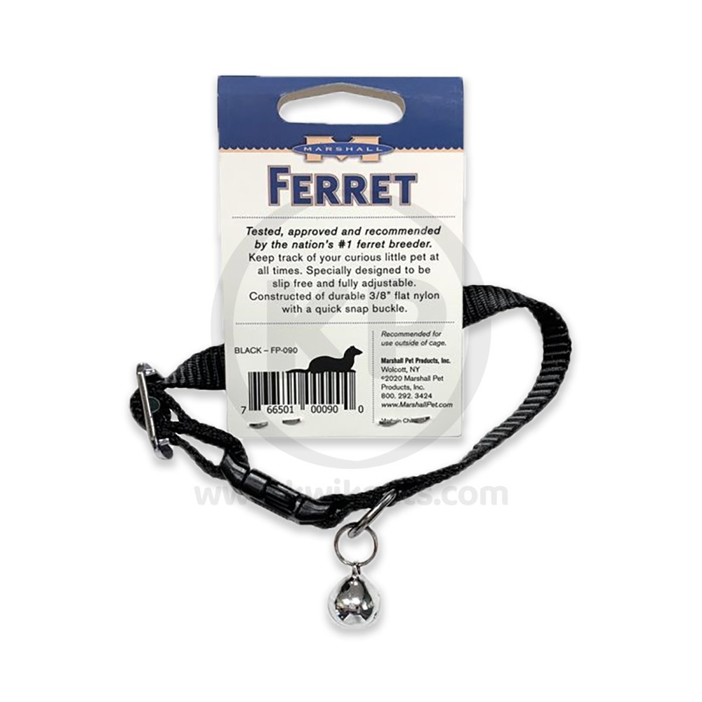 Marshall Pet Products Ferret Bell Collar Black 3/8-in