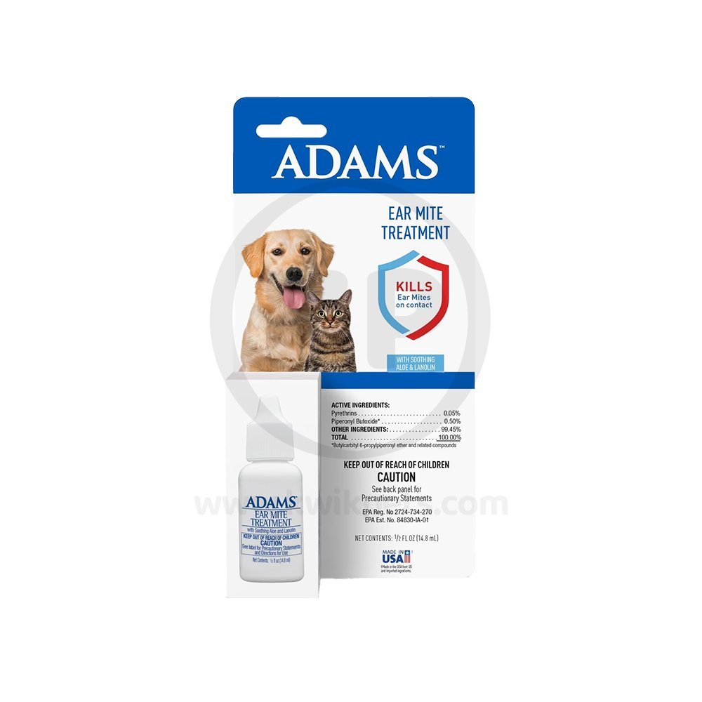 Adams Ear Mite Treatment for Dogs & Cats Clear 0.5-oz