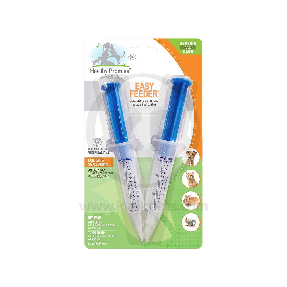 Four Paws Healthy Promise Easy Feeder Pet Feeding Syringe for Dogs Cats & Small Animals 2 Count