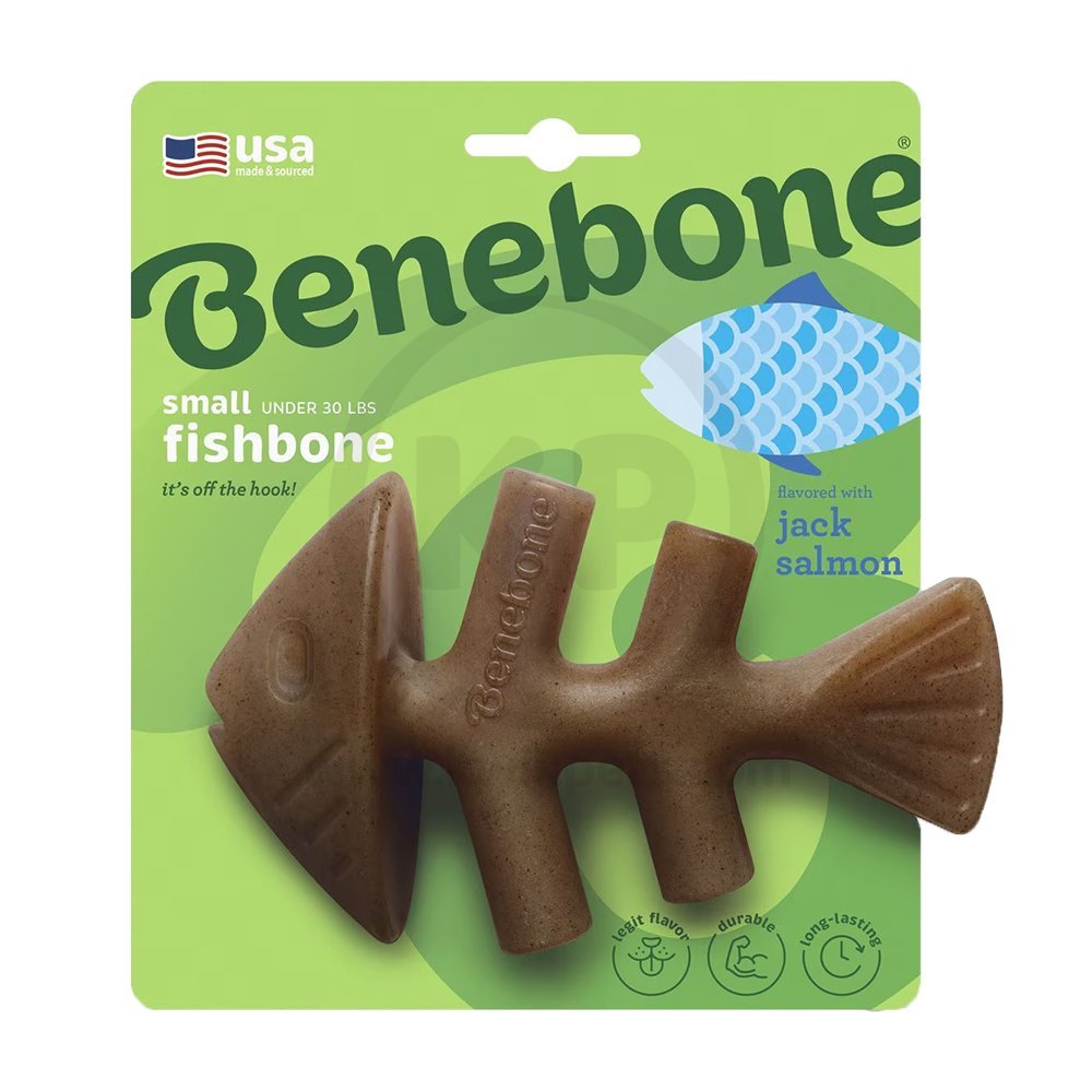 Benebone Jack Salmon Fishbone Dog Chew Toy Small