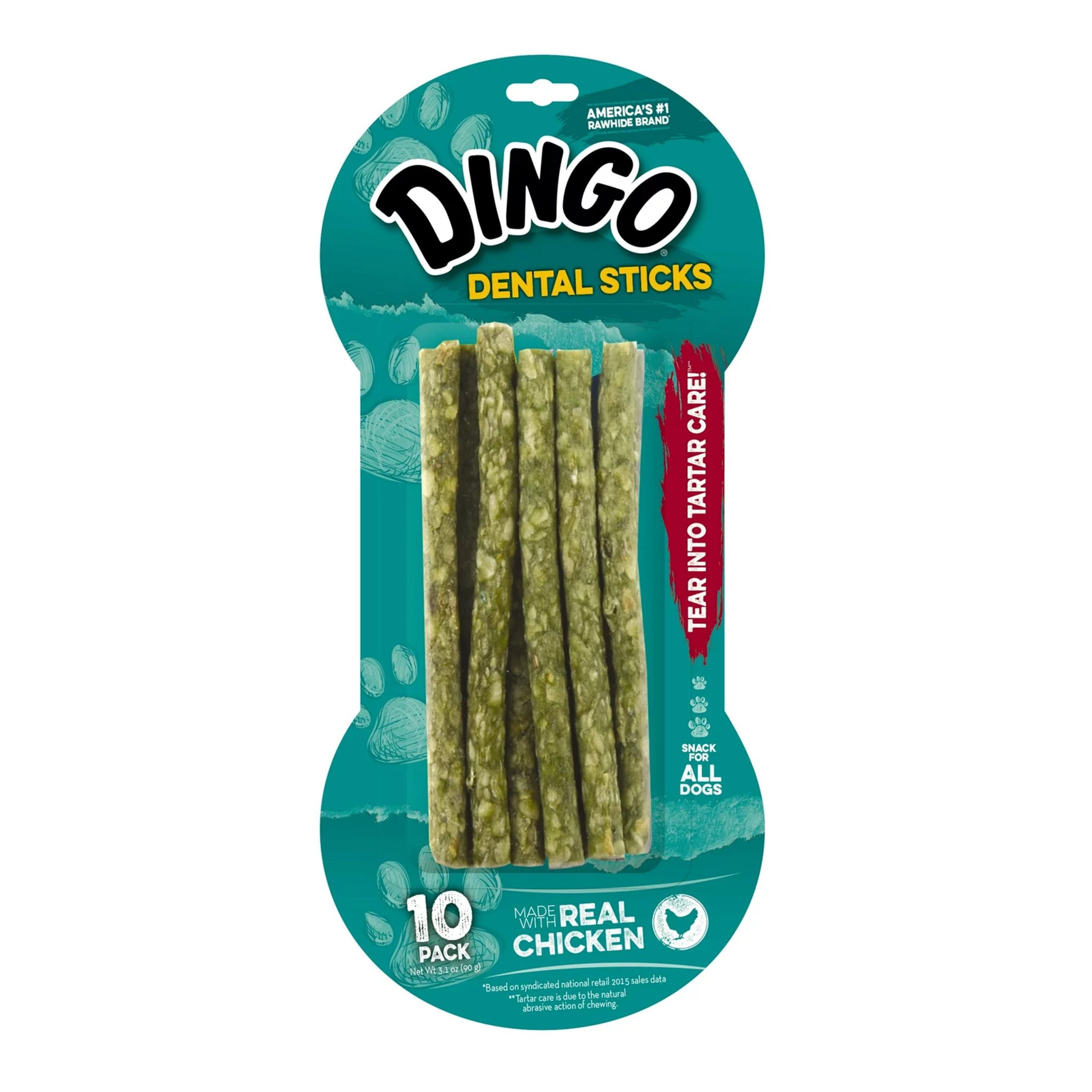 Dingo Dental Sticks Dog Treats Chicken 10 Count 3.1-oz