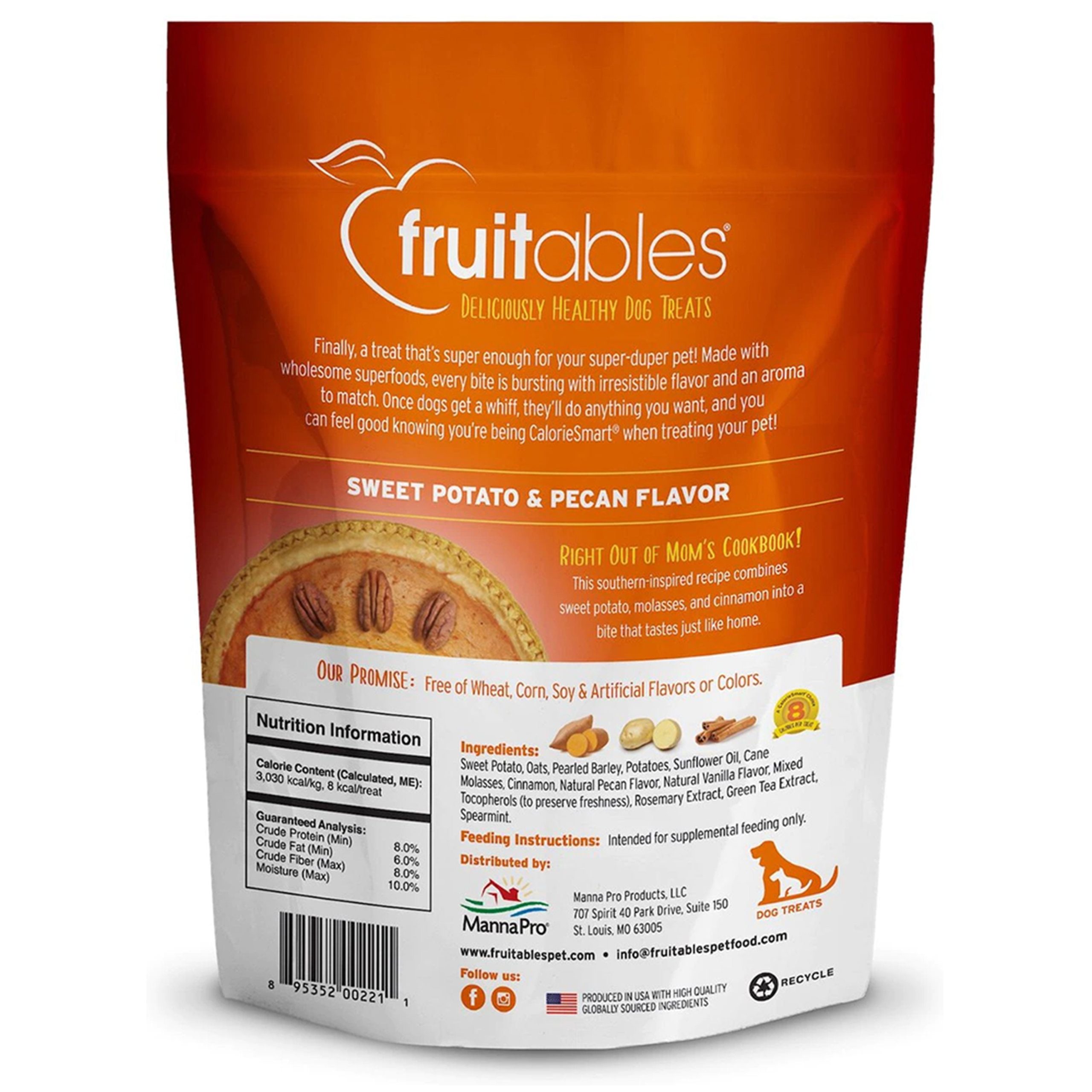 Fruitables Sweet Potato & Pecan Crunchy Baked Dog Treats 7-oz