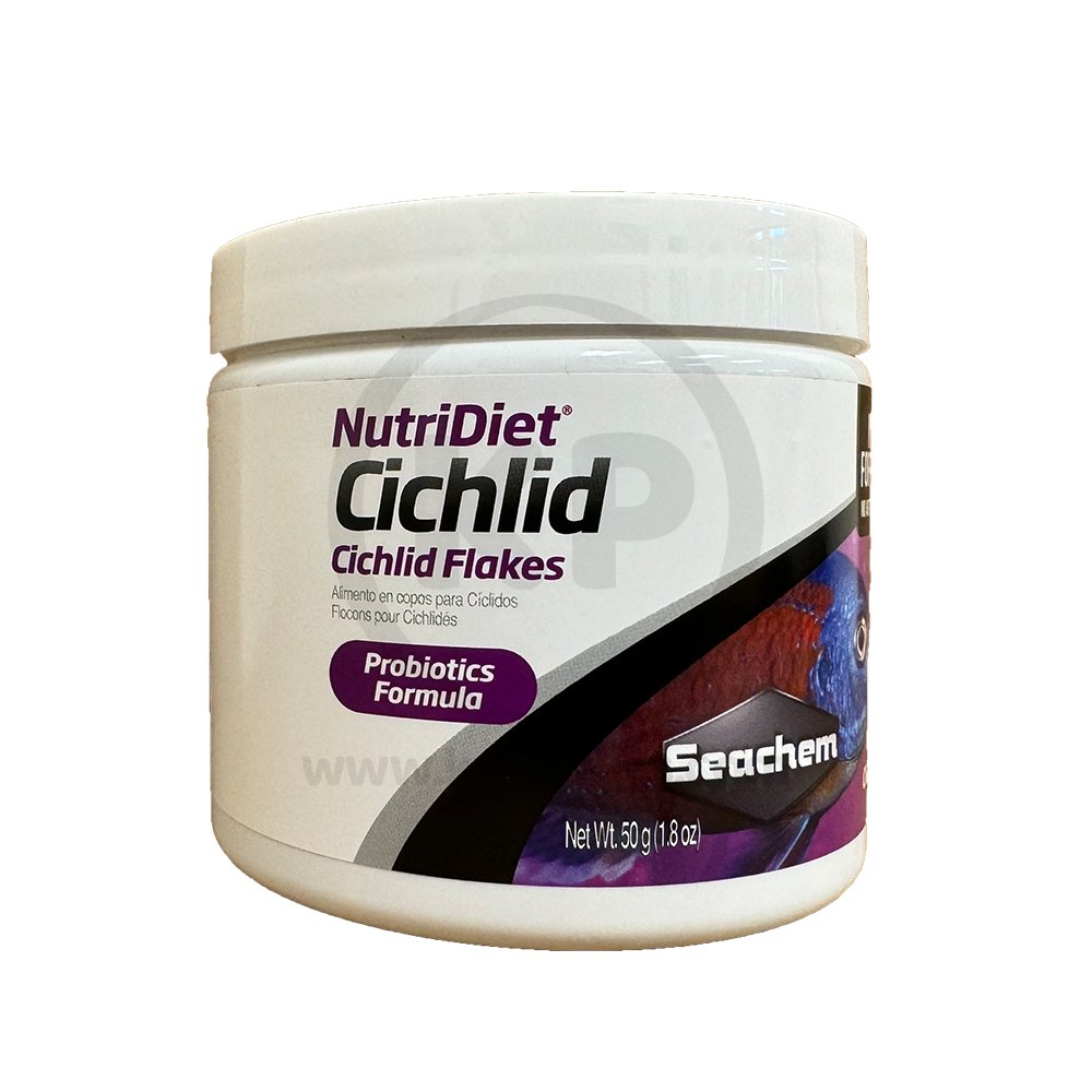 Seachem Laboratories NutriDiet Cichlid Flakes Fish Food 1.8-oz