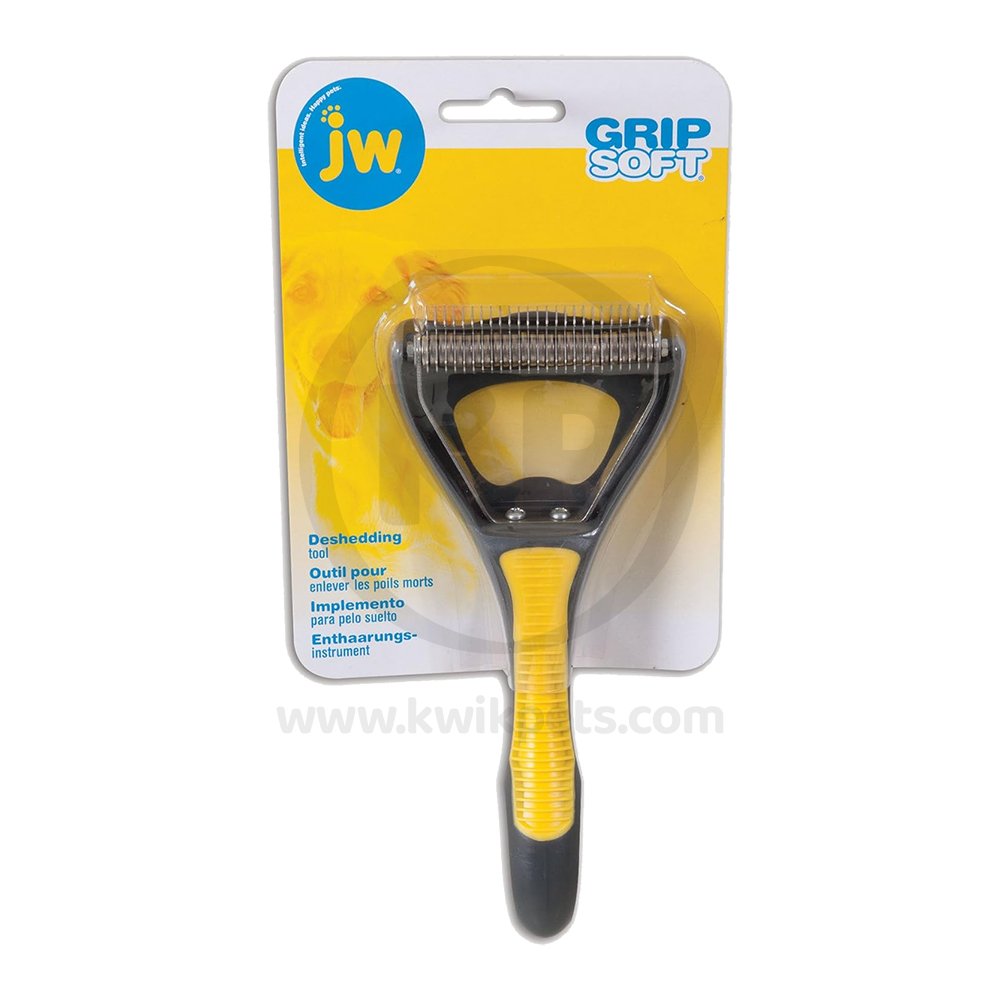 JW Pet GripSoft Double Row Undercoat Rake Regular Teeth