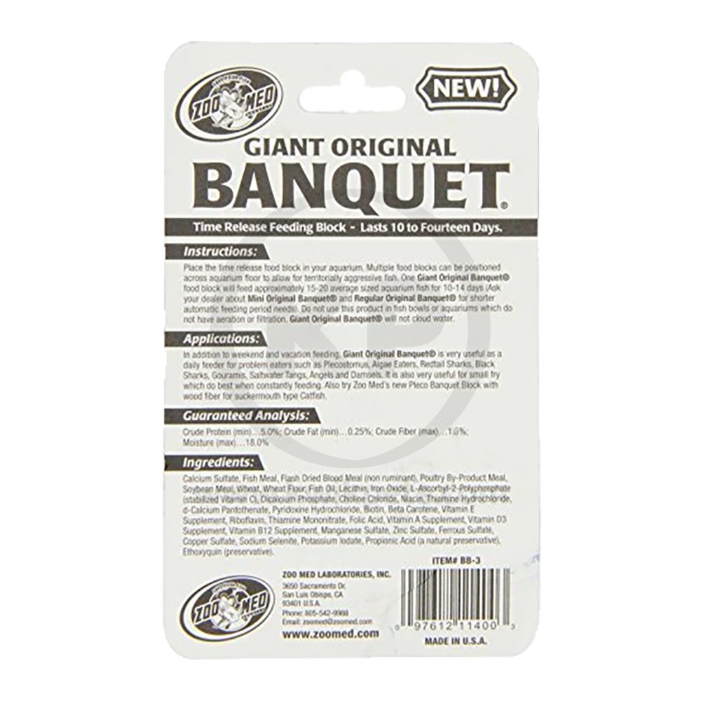 Zoo Med Original Banquet Fish Feeding Block Giant 1.4-oz