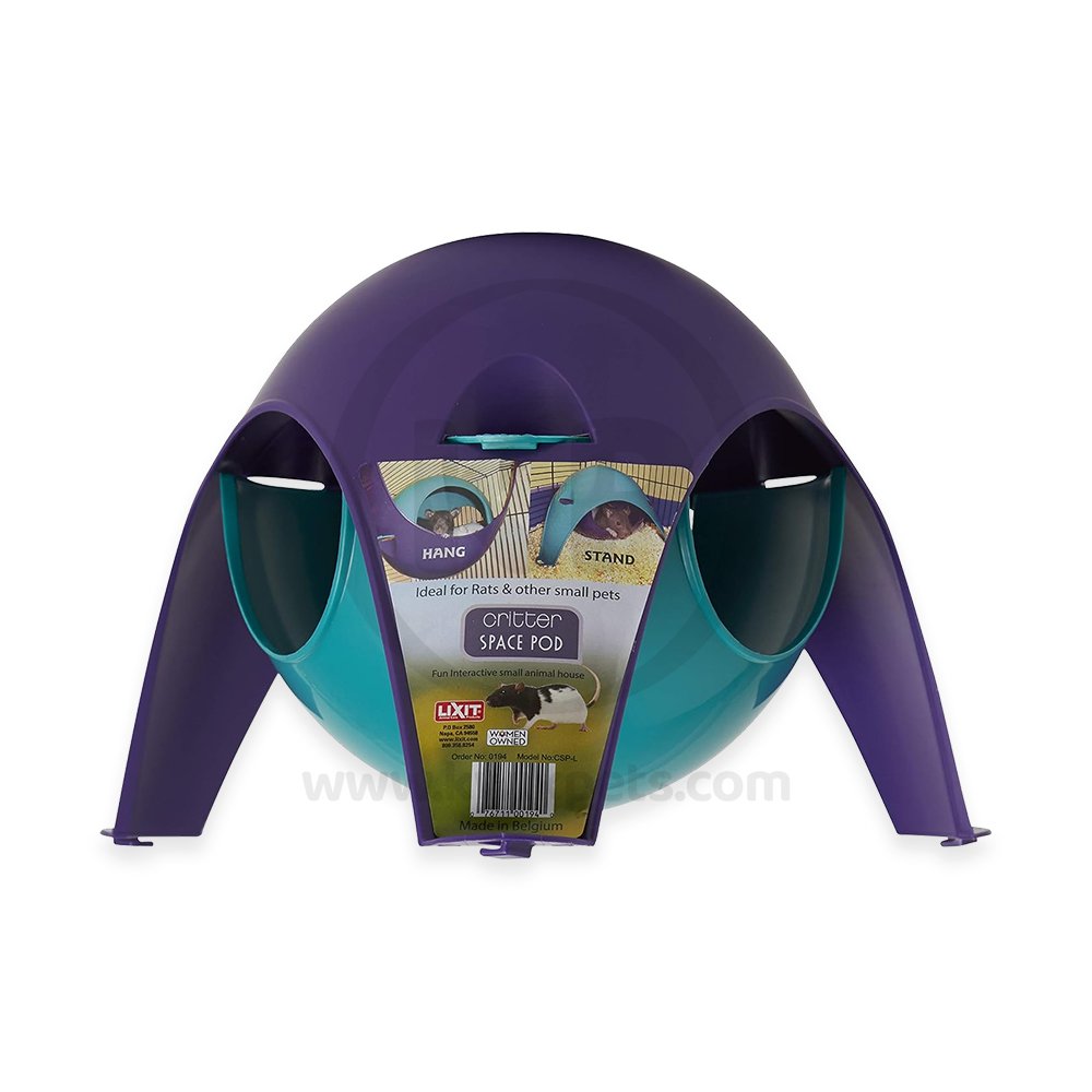 Lixit Critter Space Pod Small Animal House Purple/Blue Large