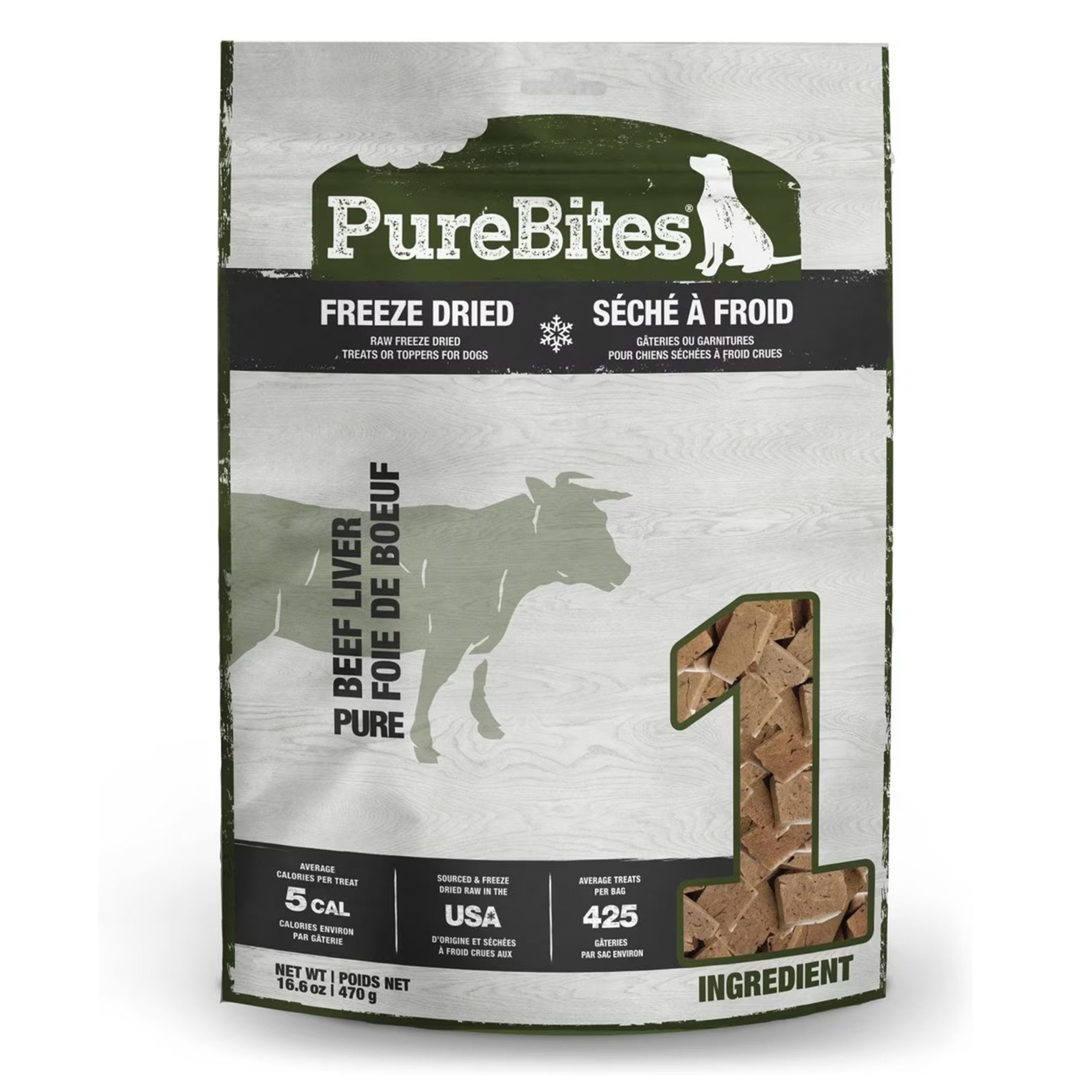 PureBites Beef Liver Freeze Dried Dog Treats 16.6-oz