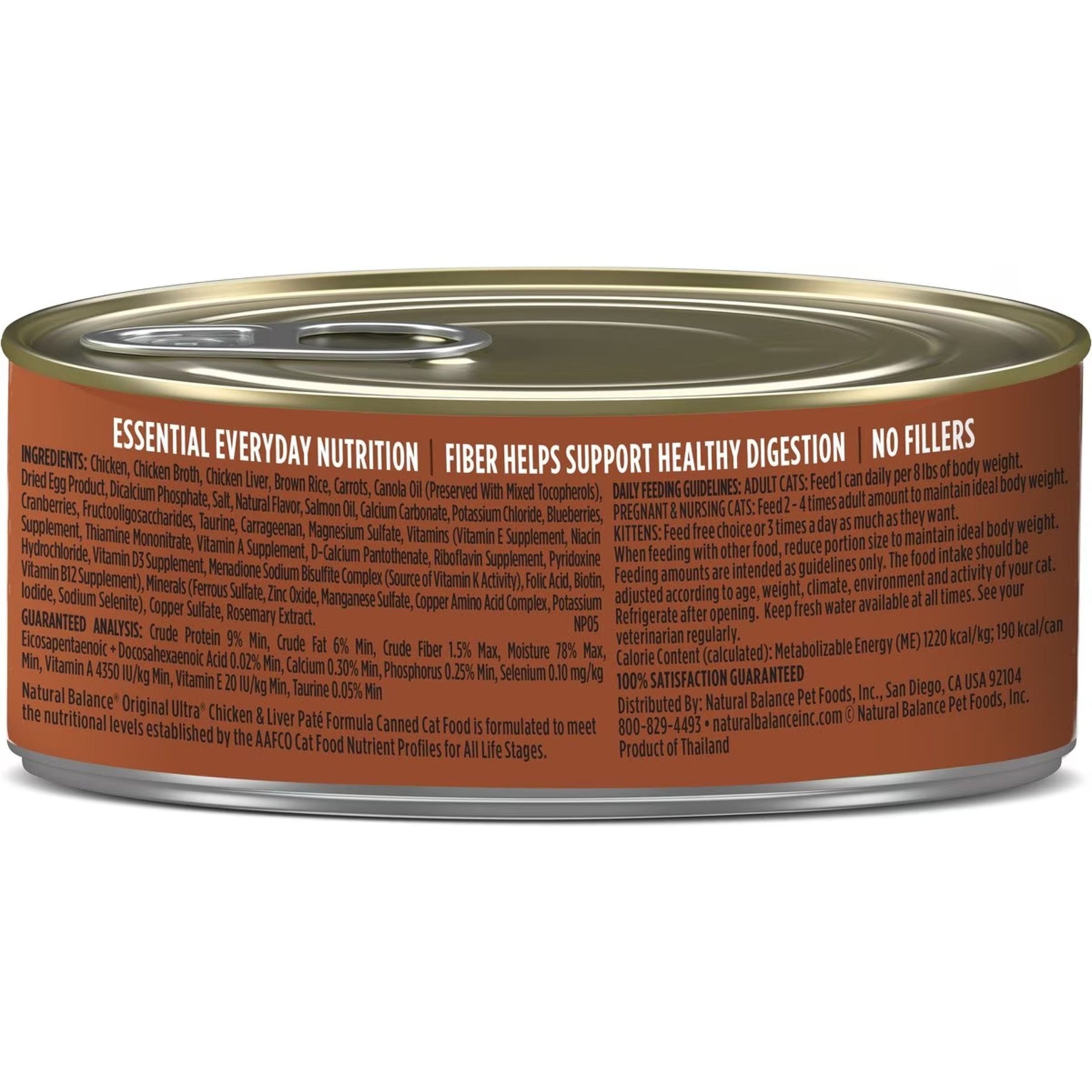 Natural Balance Pet Foods Original Ultra Canned Cat Food Chicken & Liver Pate Formula 3-oz