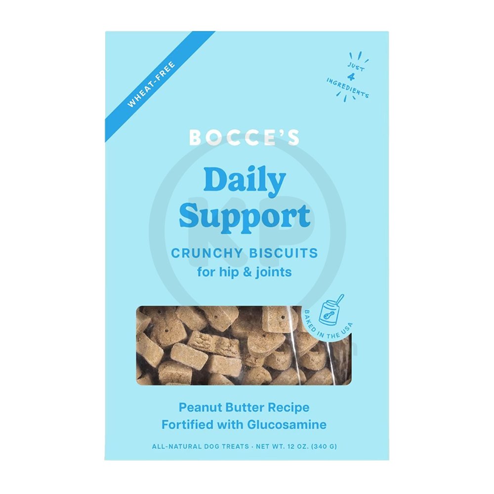 Bocce’S Bakery Daily Support Hip Aid Crunchy Biscuits Dog Treats Peanut Butter 12-oz