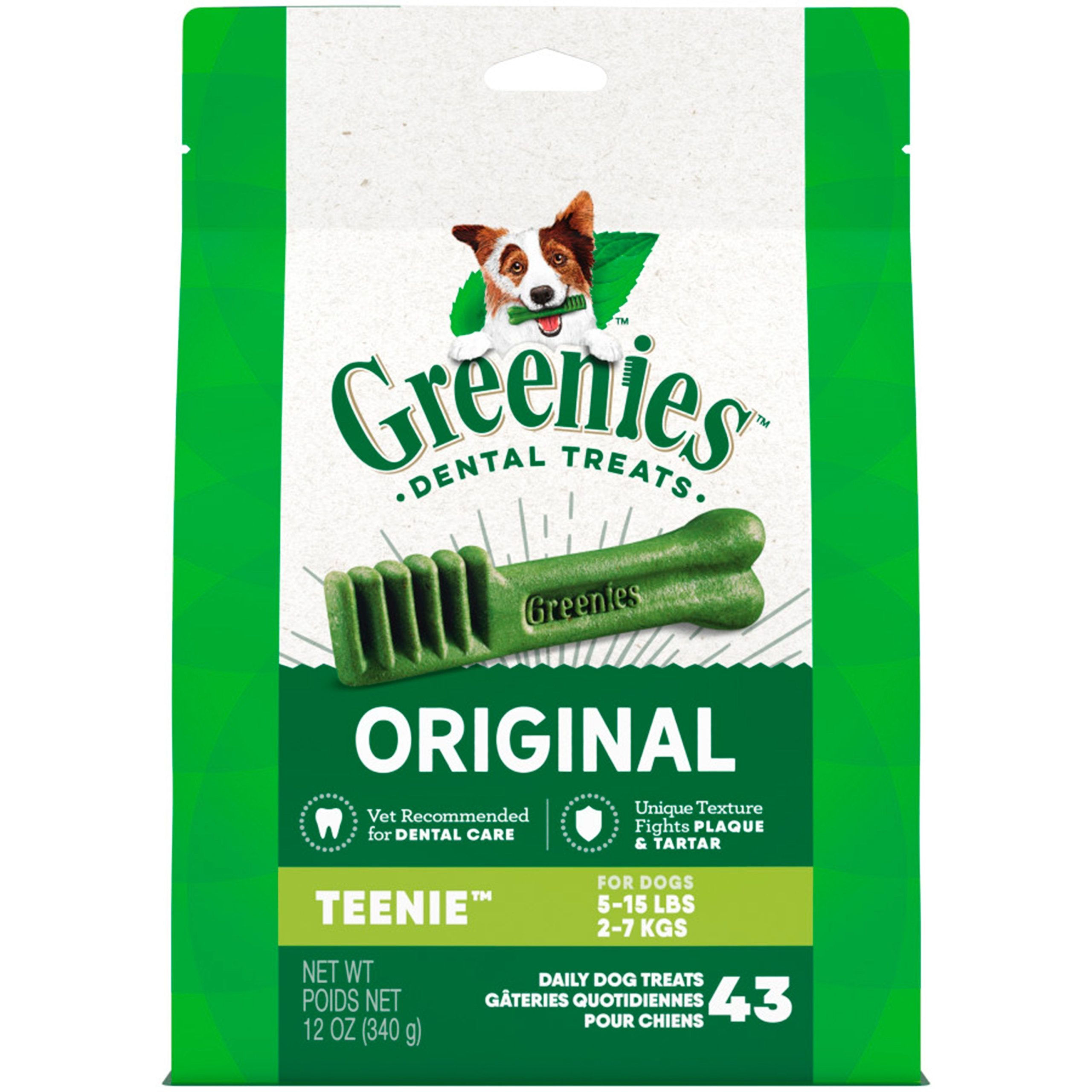 Greenies Original Dog Dental Treats Teenie 12-oz 43 Count