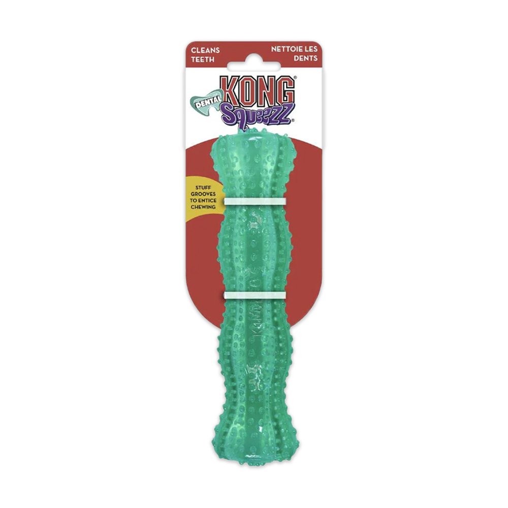 KONG Dental Squeezz Stick Dog Chew Toy Teal Medium