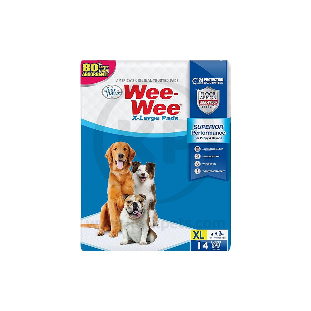 Four Paws Wee-Wee Superior Performance X-Large Dog Pee Pads 14 Count 28 in X 34 in