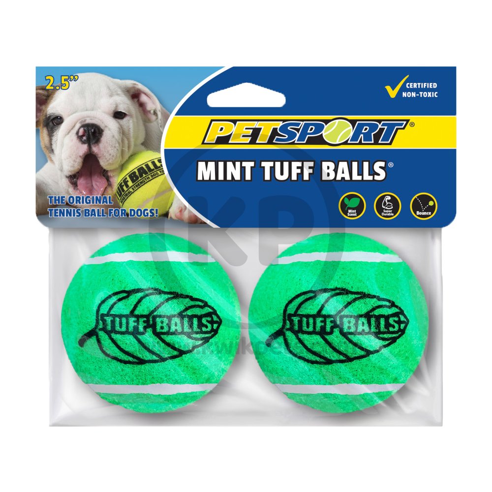 Petsport USA Mint Balls Dog Toy Green 2 Count 2.5-in