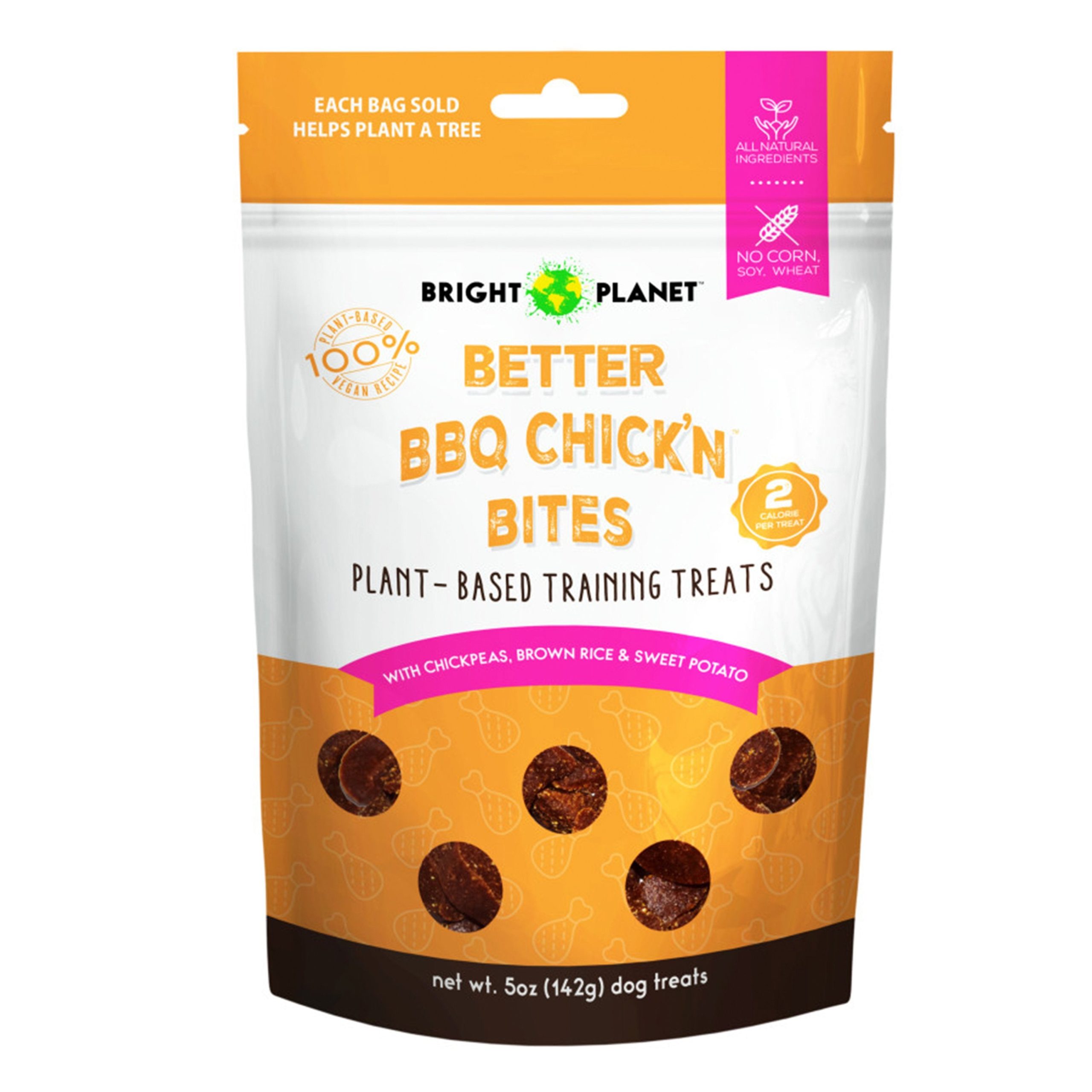 Bright Planet Better BBQ Chick’n Bites Plant-Based Training Dog Treats 5-oz