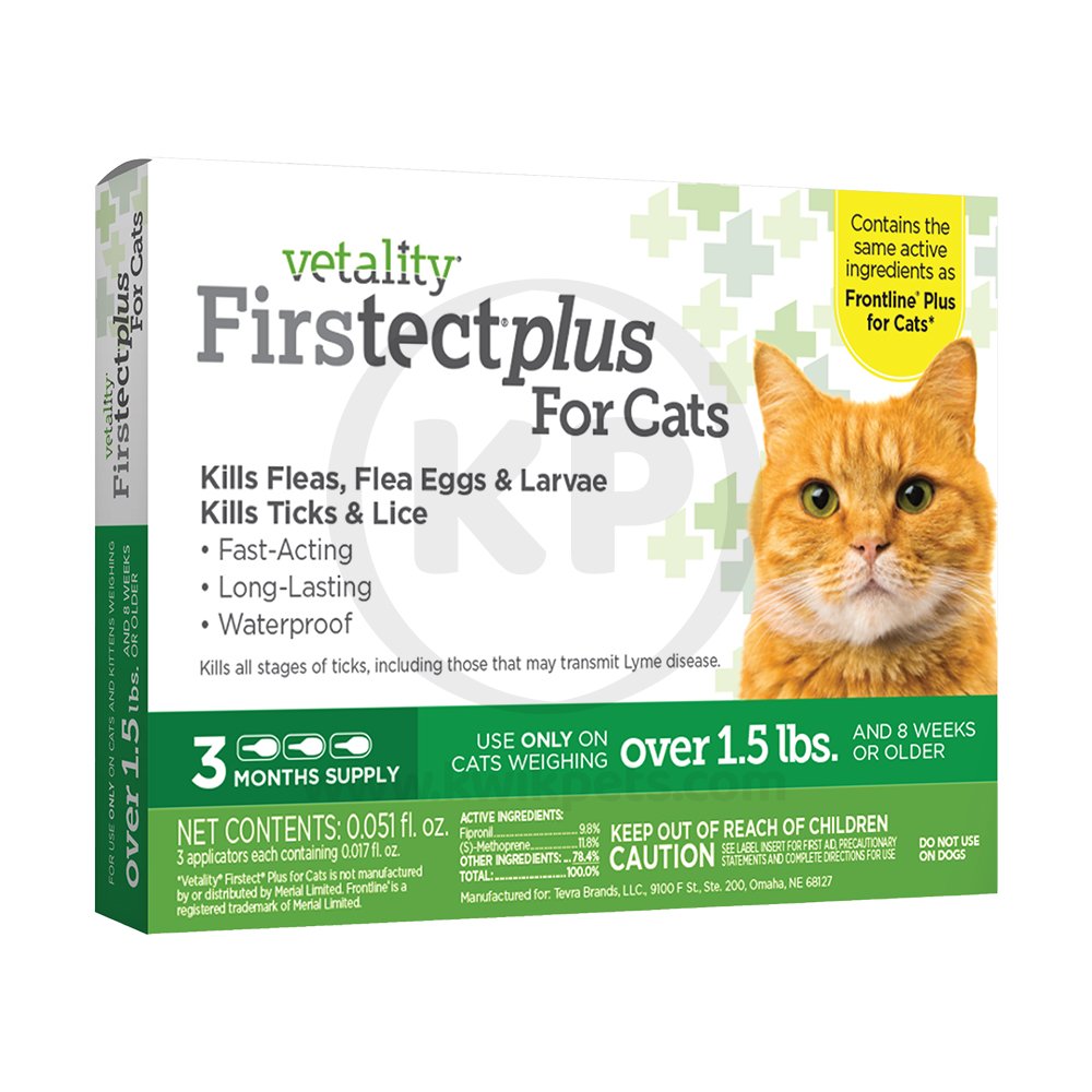 Vetality Firstect Plus Flea & Tick Treatment for Cats 3 Count