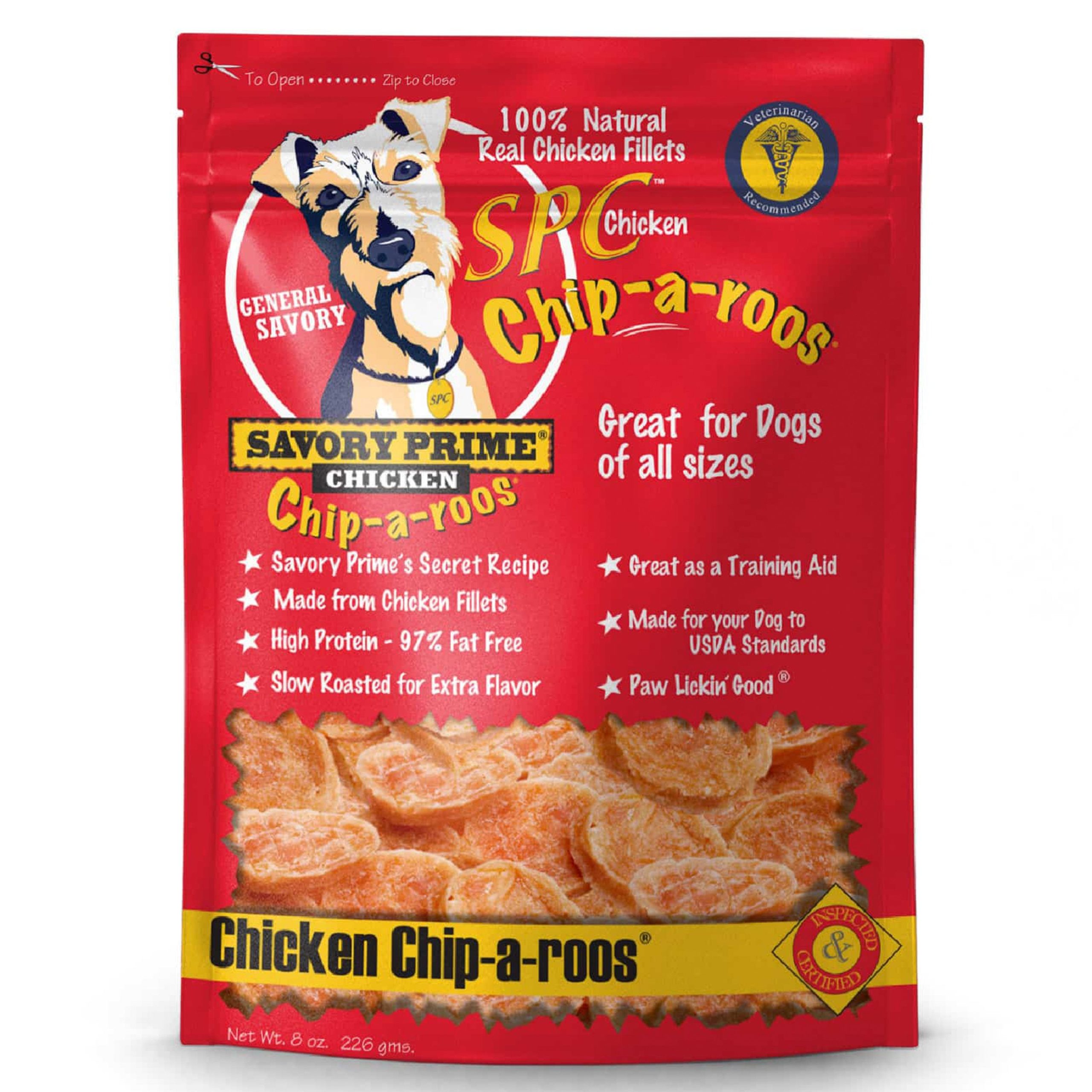 Savory Prime Chip-a-Roos Chicken Dog Treat 8-oz