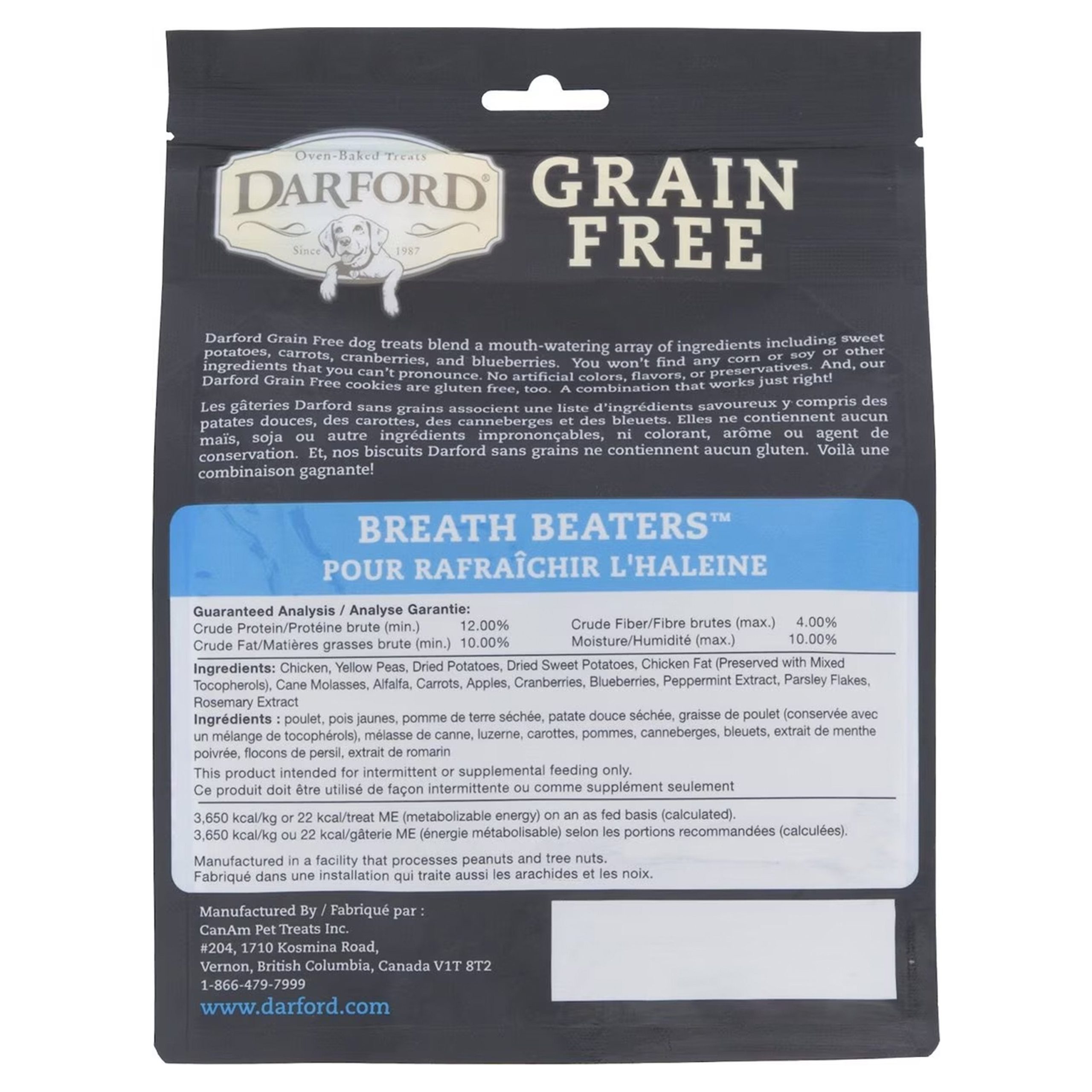 Darford Grain Free Biscuits Breath Beaters Dog Treats Regular 12-oz