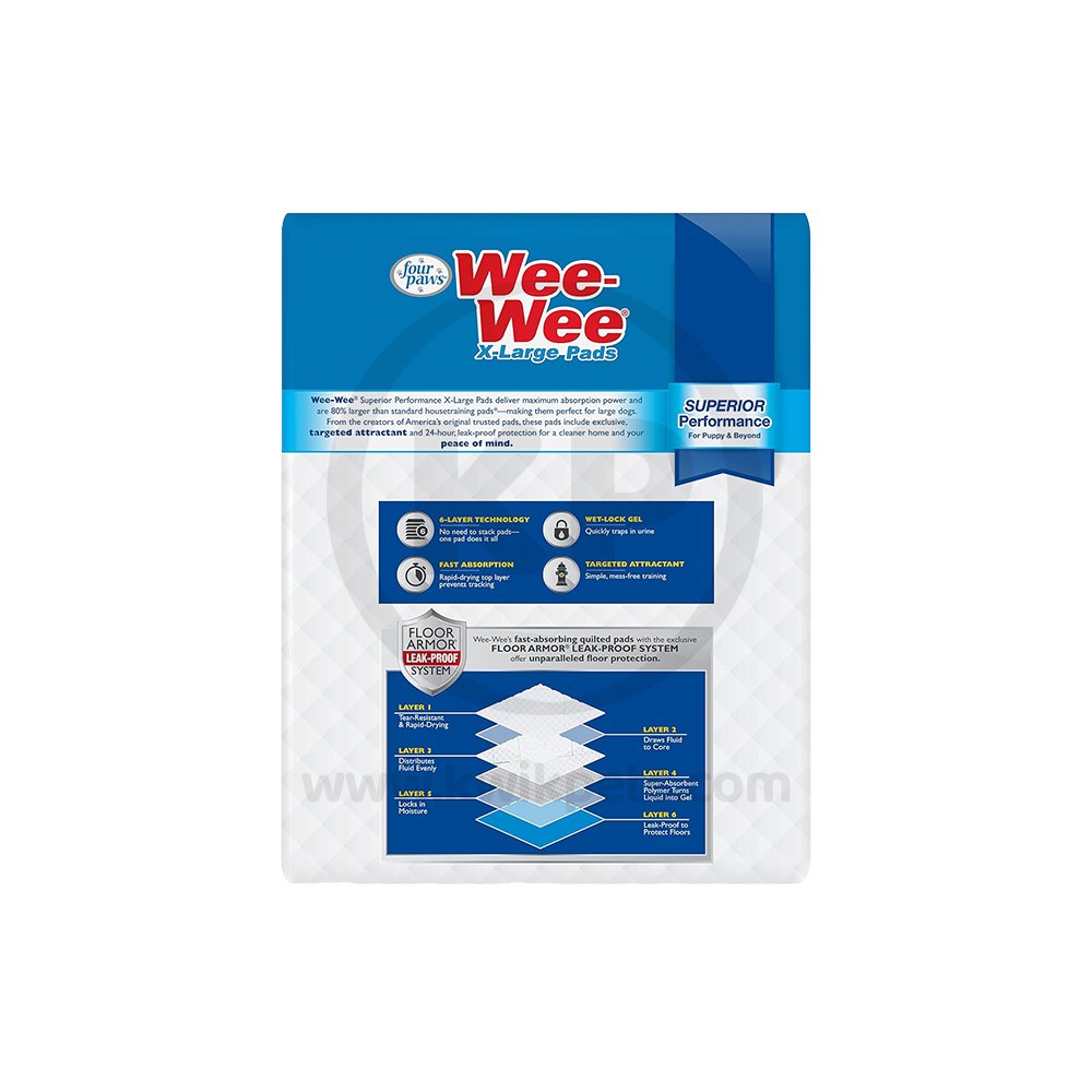 Four Paws Wee-Wee Superior Performance X-Large Dog Pee Pads 14 Count 28 in X 34 in