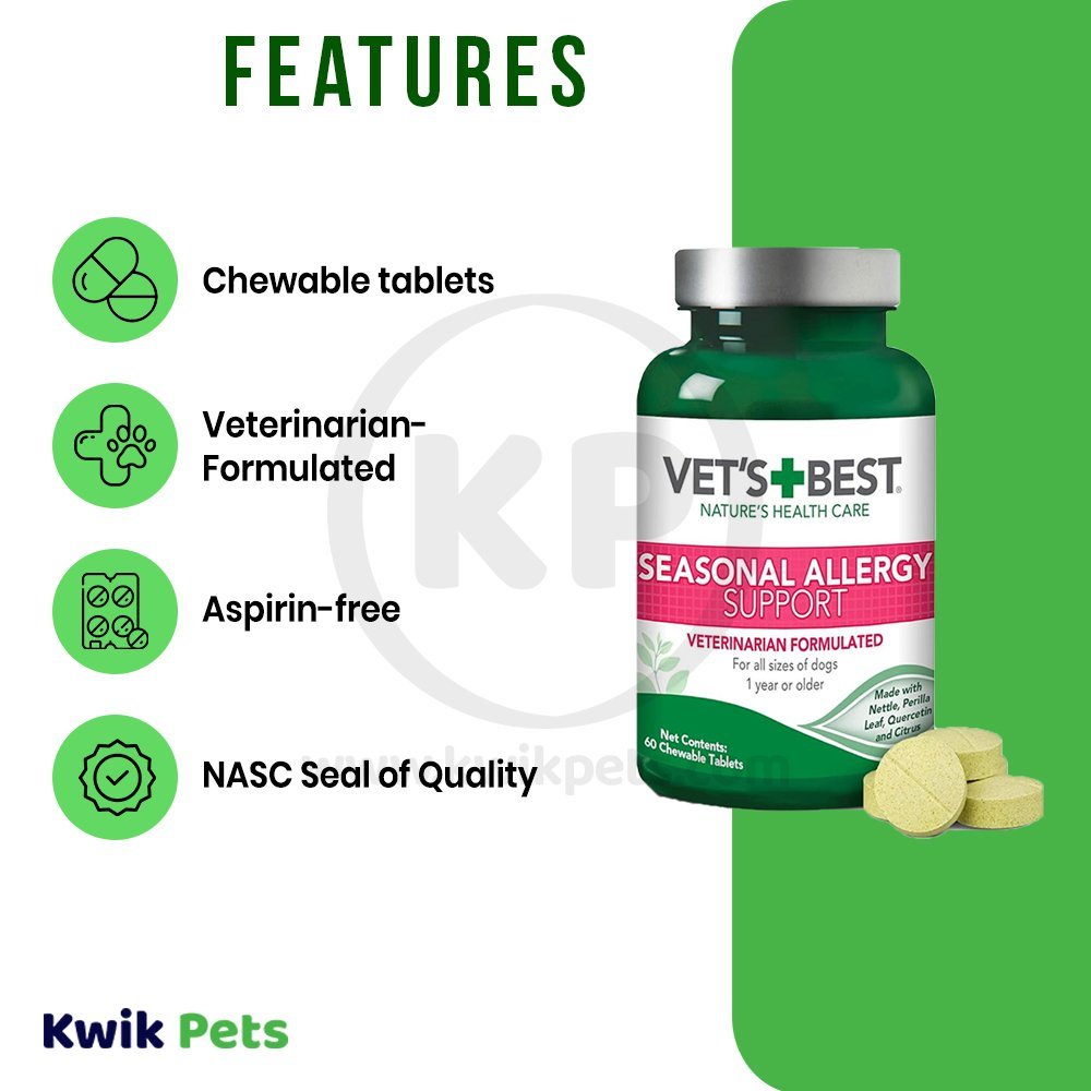 Vet’s Best Seasonal Allergy Support Chewbale Tablets 60 Count