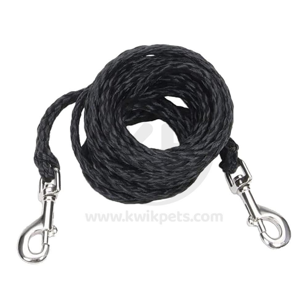 Coastal Poly Big Dog Tie Out Black 3/8 in X 20 ft