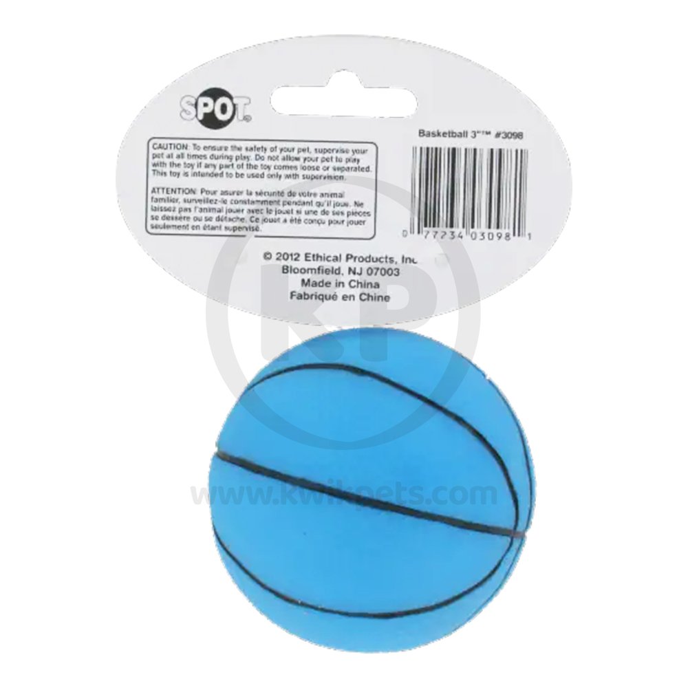 Ethical Pet Spot Basketball Dog Toy Assorted 3-in