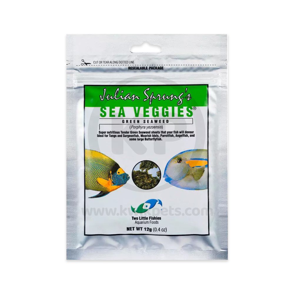 Two Little Fishies Julian Sprung’s Seaveggies Green Seaweed Fish Food 0.4-oz