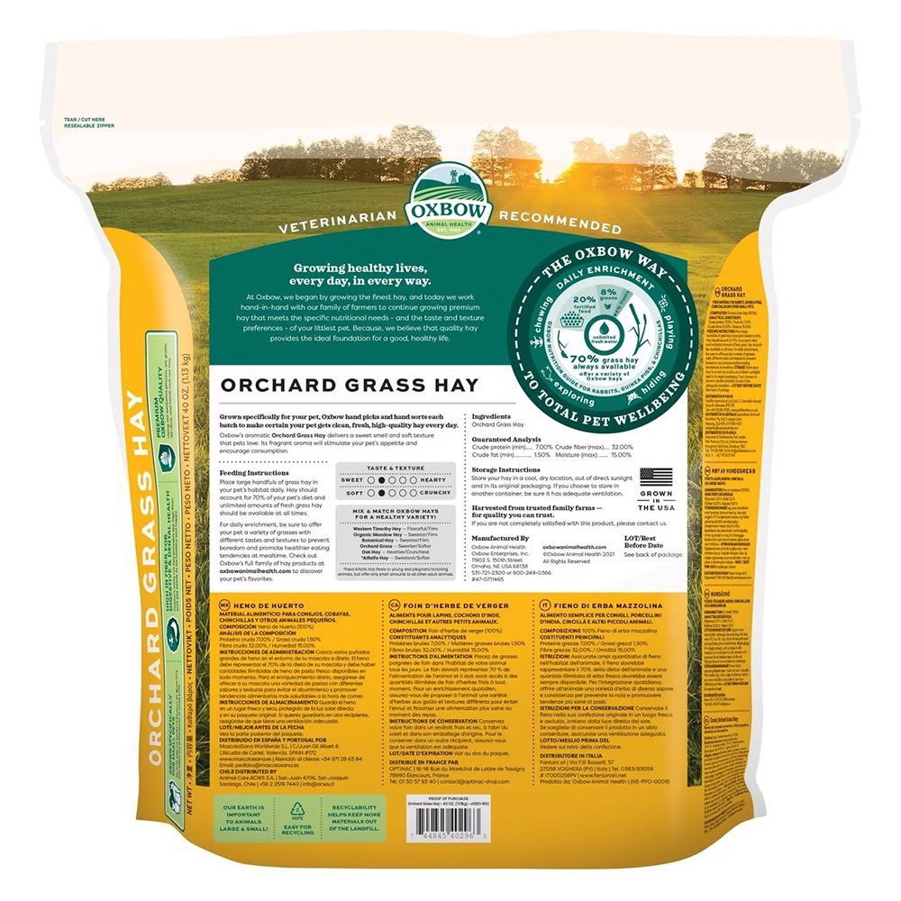 Oxbow Animal Health Orchard Grass Hay Small Animal Treat 40-oz