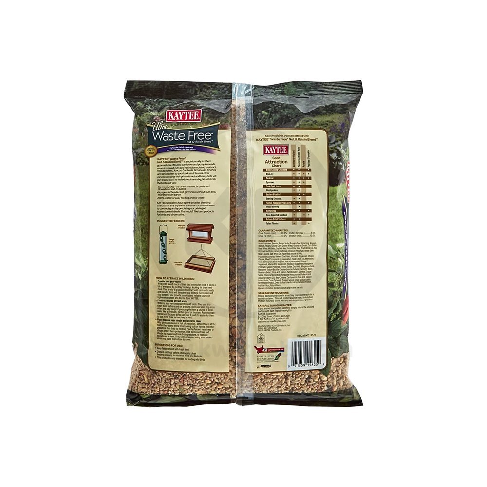 Kaytee Ultra Waste Free Nut & Raisin Blend Wild Bird Food 5-lb