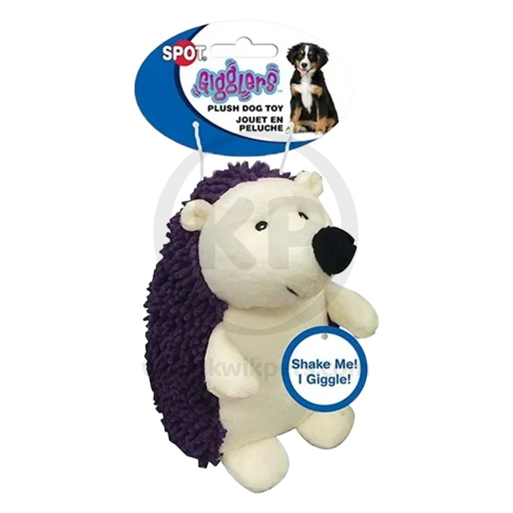 Ethical Pet Spot Giggler Plush Dog Toy Hedgehog Assorted 6.5-in