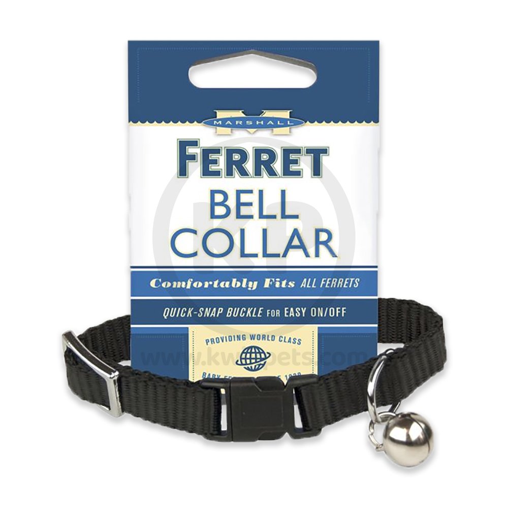 Marshall Pet Products Ferret Bell Collar Black 3/8-in