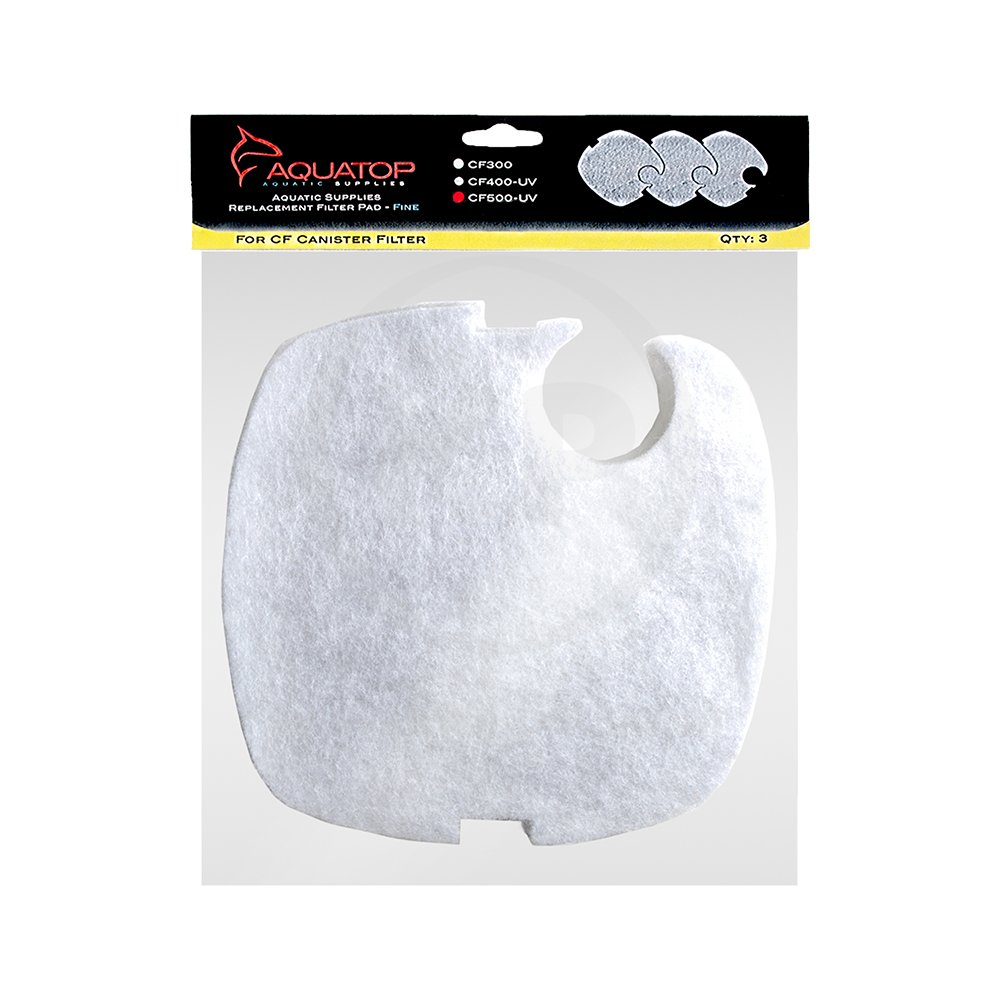 Aquatop Replacement Fine Filter Pad for CF-500UV Canister Filter White 3 Count