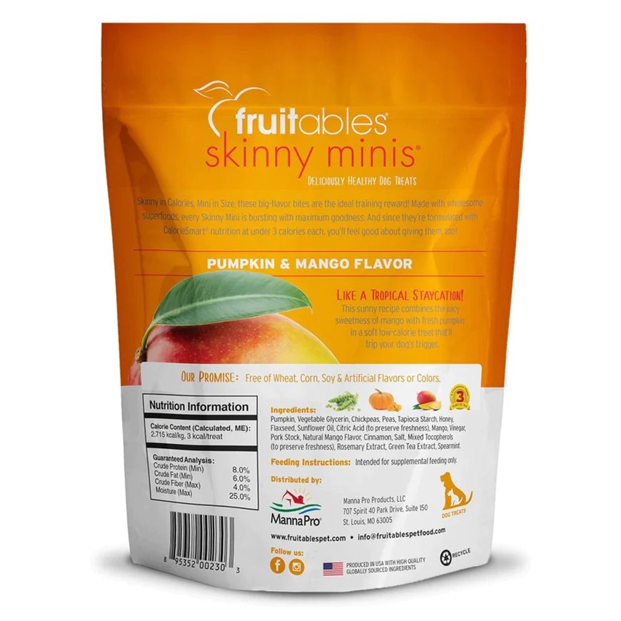 Fruitables Skinny Minis Pumpkin & Mango Soft Dog Treats 5-oz