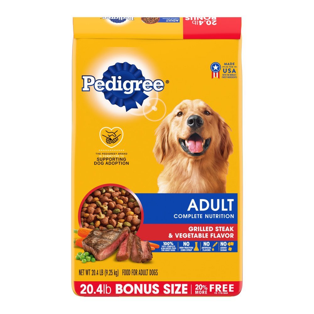 Pedigree Complete Nutrition Adult Dry Dog Food Grilled Steak & Vegetable 20.4-lb