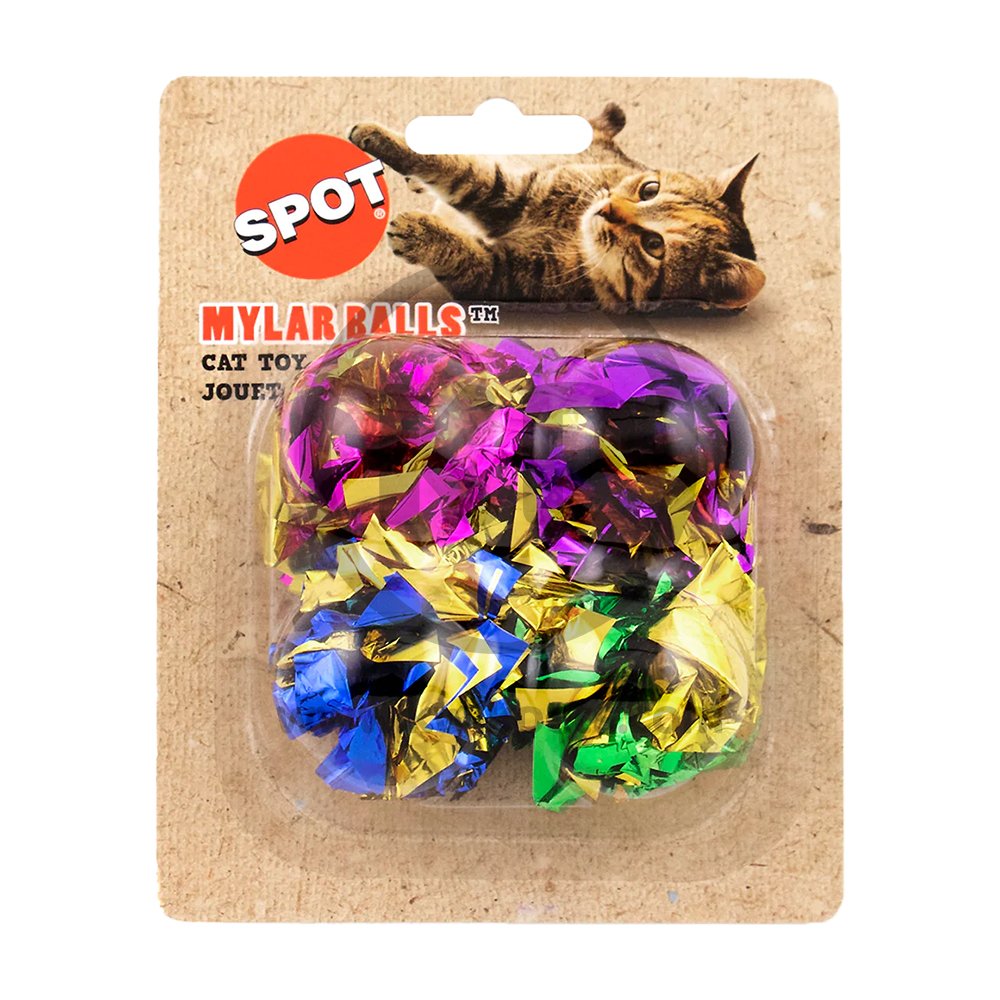 Ethical Pet Spot Mylar Balls Cat Toy Multicolor 4 Count 1.5-in