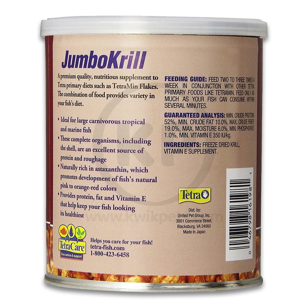 Tetra JumboKrill Freeze-Dried Shrimp Fish Treats 3.5-oz