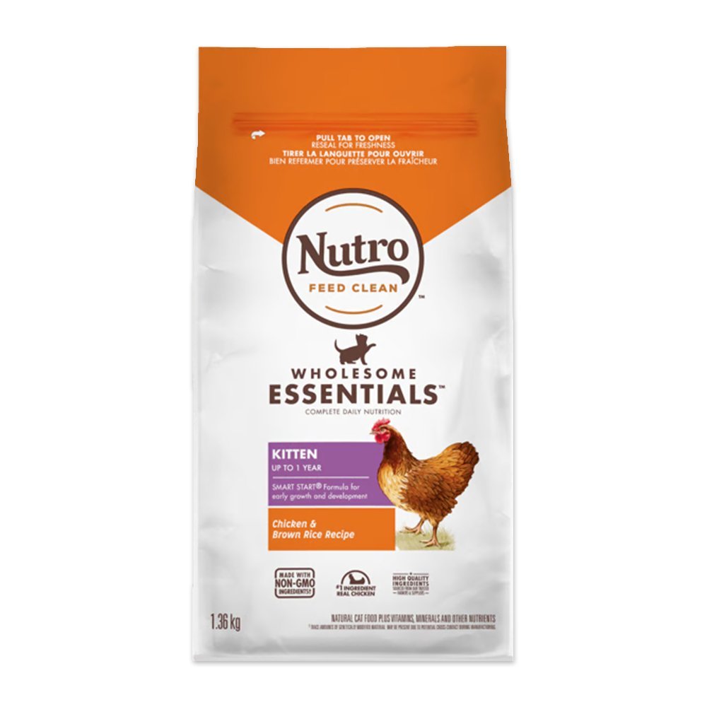 Nutro Wholesome Essentials Chicken & Brown Rice Early Development Kitten Dry Cat Food 3-lb