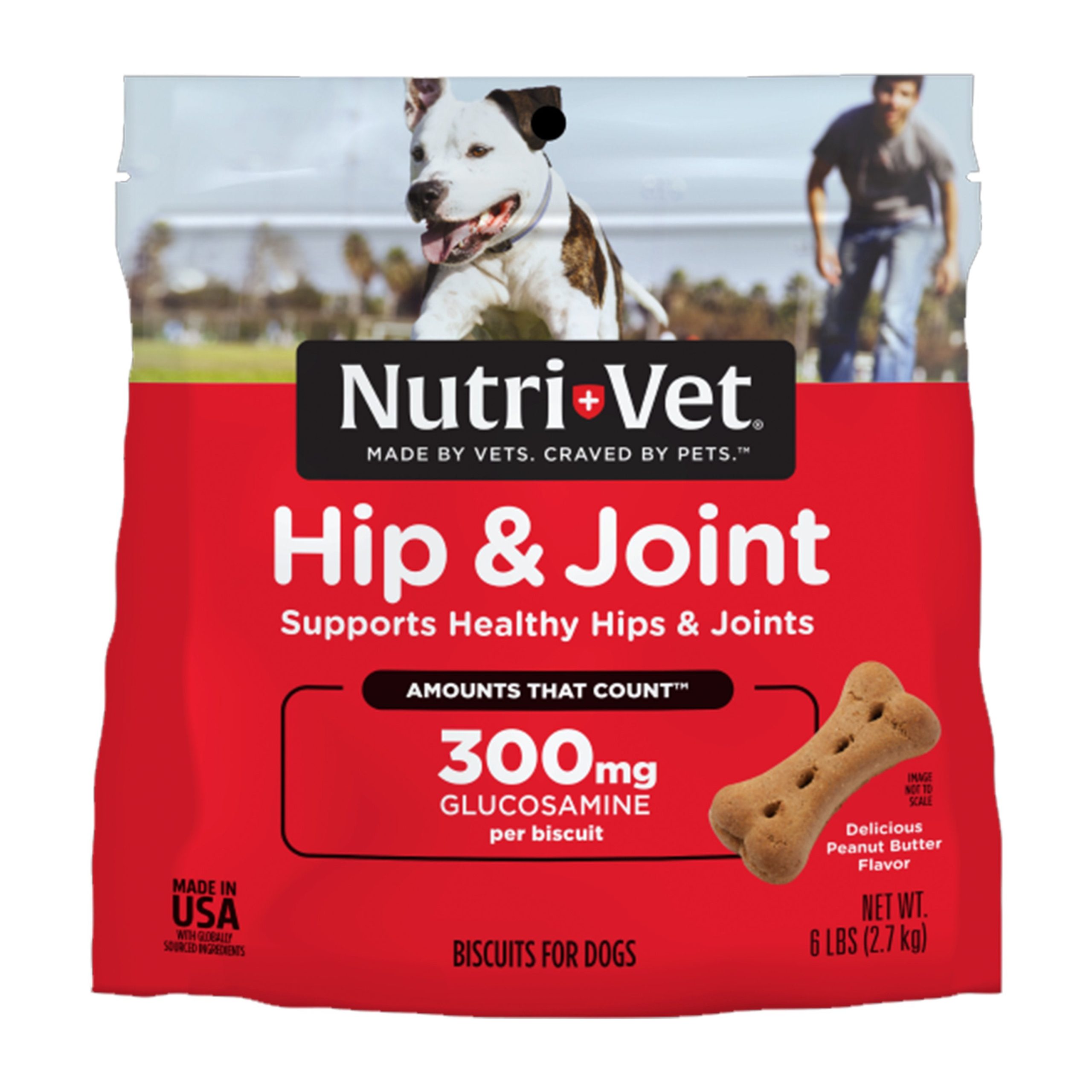 Nutri-Vet Hip & Joint Peanut Butter Dog Biscuits Large 6-lb