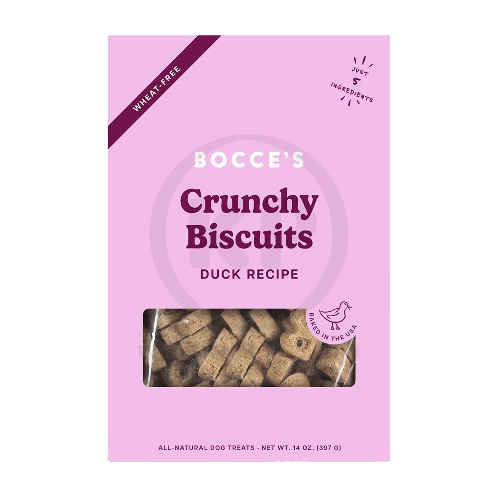 Bocce’s Bakery Crunchy Biscuits Dog Treats Duck 14-oz