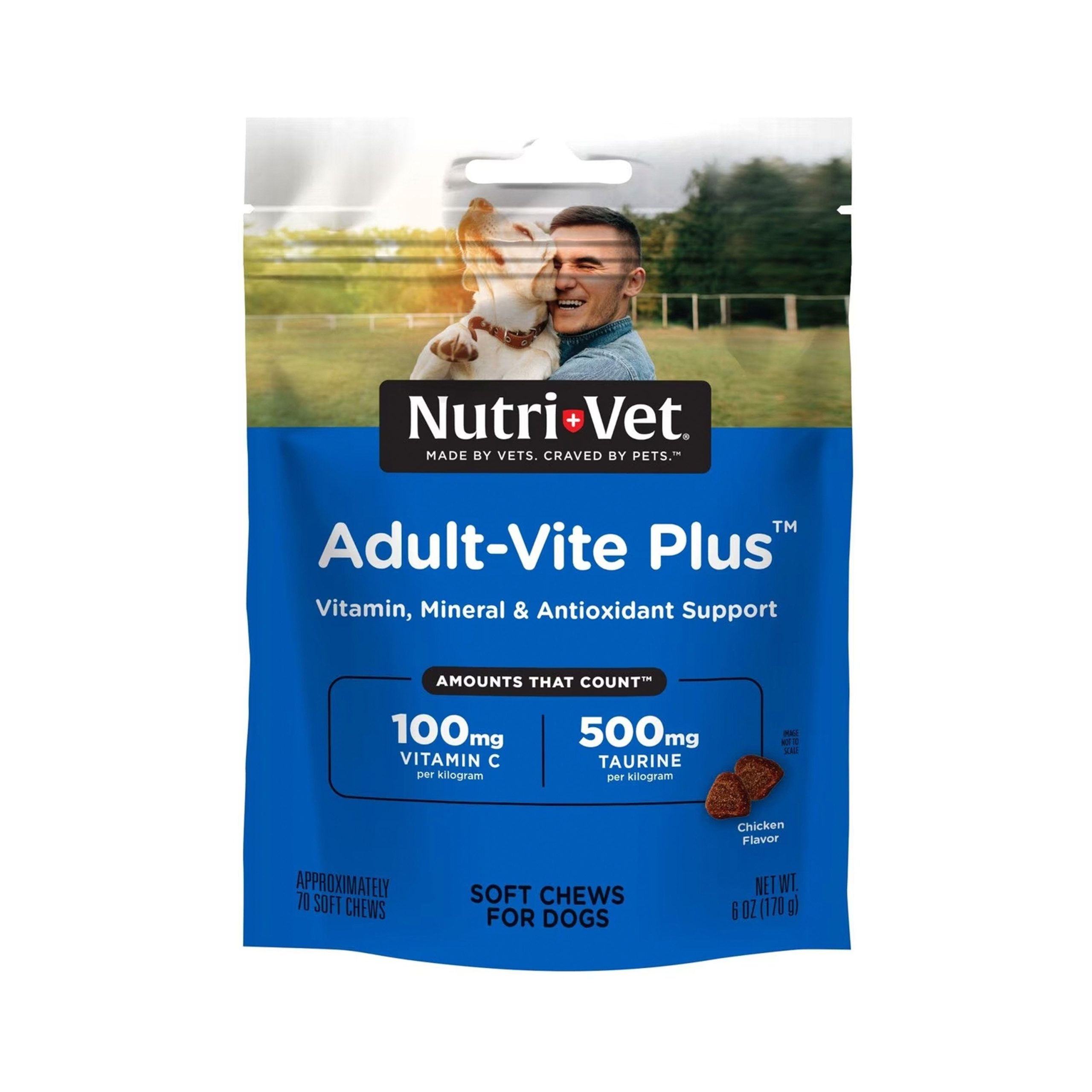 Nutri-Vet Adult-Vite Plus Chicken Soft Chew Vitamins for Adult & Senior Dogs 6-oz