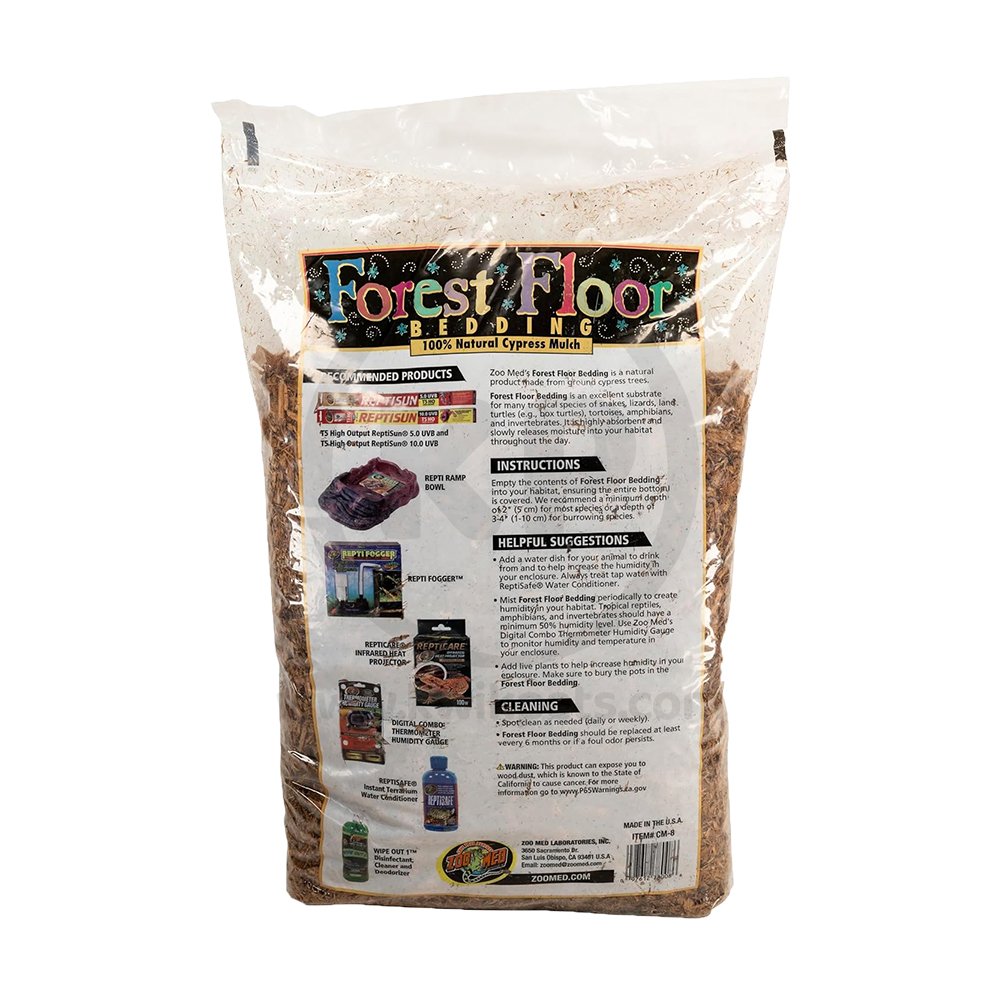 Zoo Med Forest Floor Natural Cypress Mulch Bedding Substrate Brown 8 Quarts