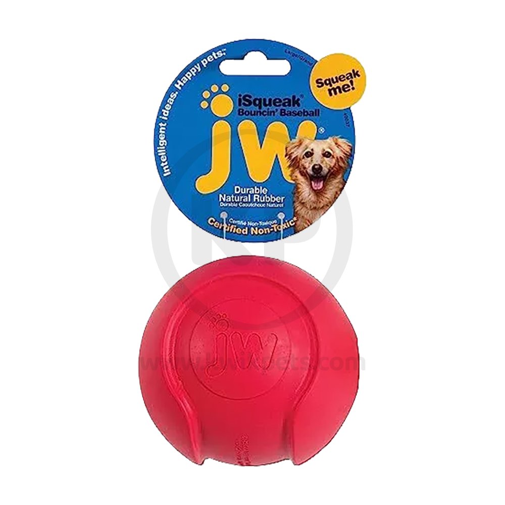 JW Pet iSqueak Bouncin’ Baseball Dog Toy Assorted Large