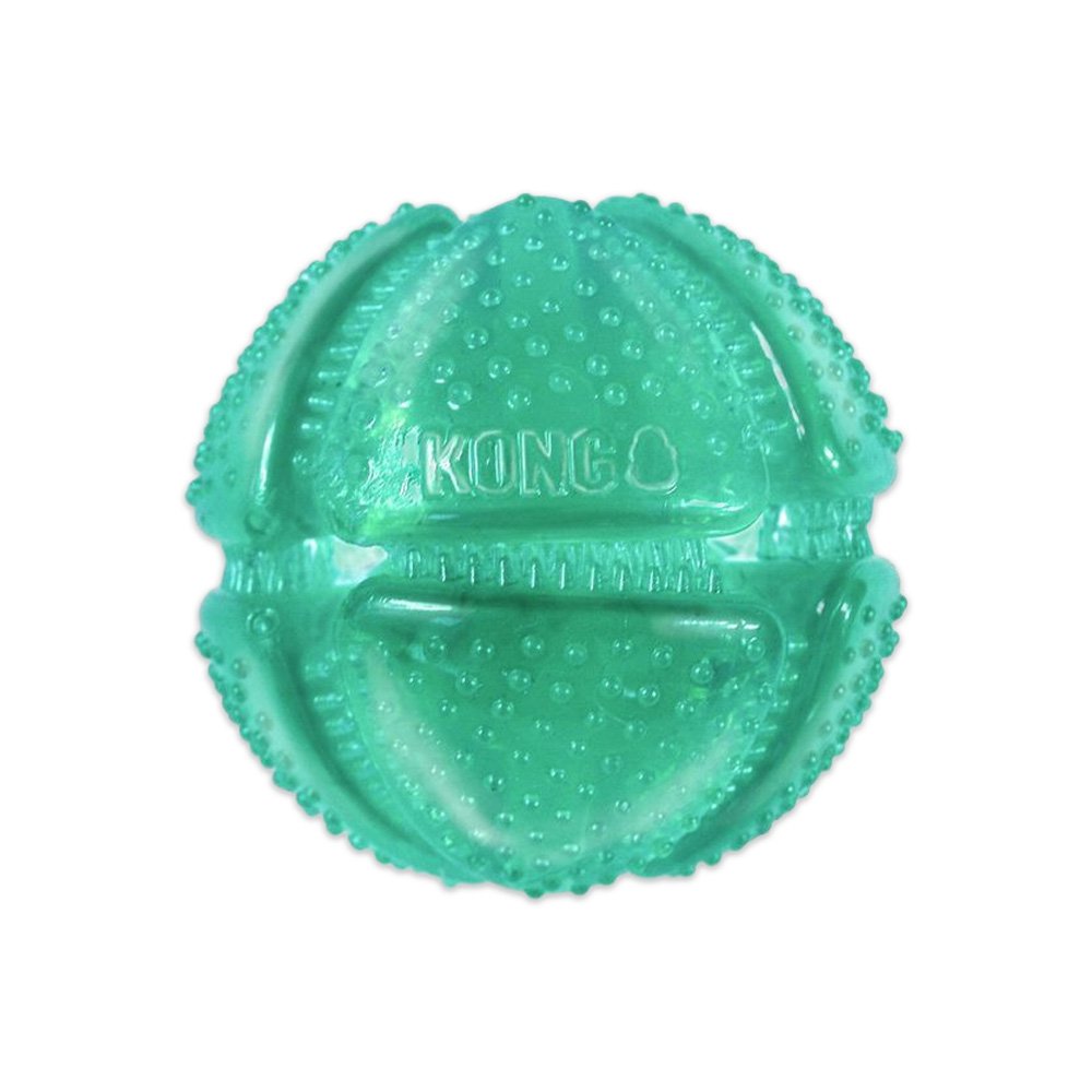 KONG Dental Squeezz Ball Dog Chew Toy Teal Medium