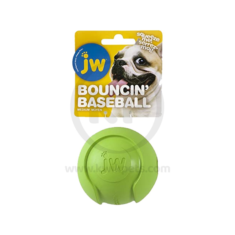 JW Pet iSqueak Bouncin’ Baseball Dog Toy Assorted Medium